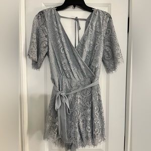 Row A dusty blue romper